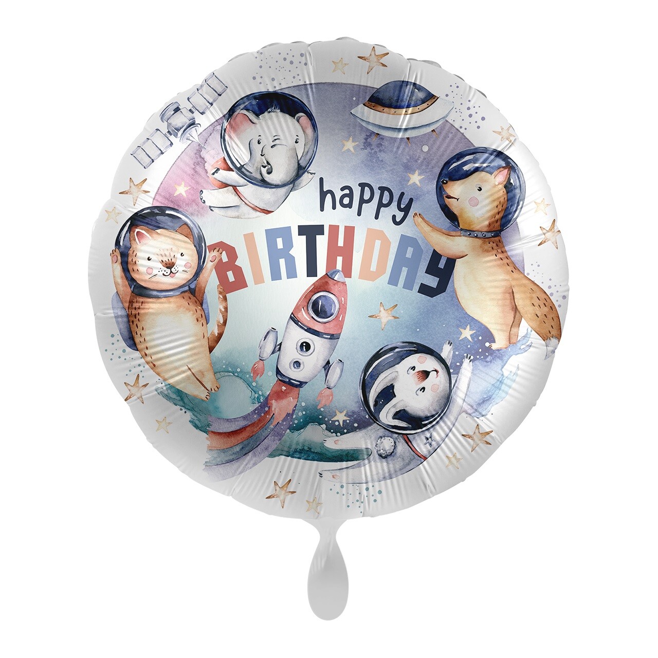 Premioloon Fóliový balón Happy Birthday - Vesmírne zvieratká 43 cm