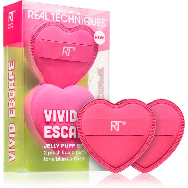 Real Techniques Vivid Escape All About that Base Puff Set hubka na make-up 2 ks
