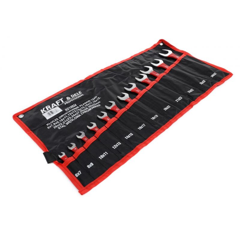 Kraft&Dele Vidlicové kľúče v textilnom obale pogumované 6-32 mm, sada 12ks KD10924