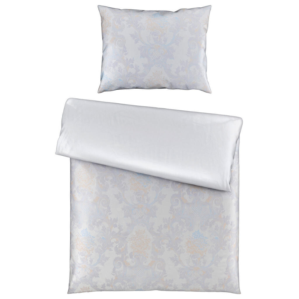 Curt Bauer OBOJSTRANNÁ POSTEĽNÁ BIELIZEŇ, damask, modrá, strieborná, 140/200 cm