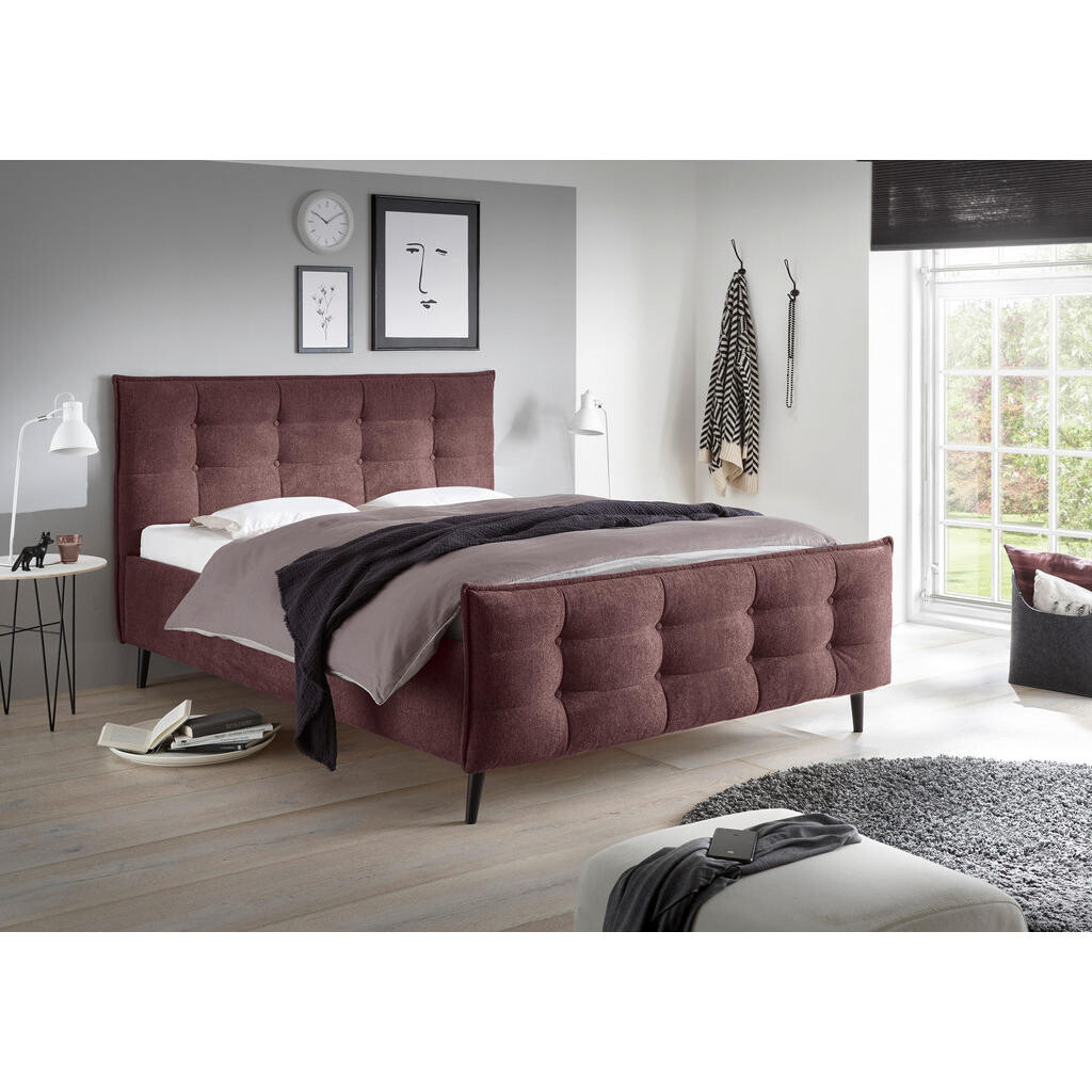 MID.YOU ČALÚNENÁ POSTEĽ, 180/200 cm, baklažánová