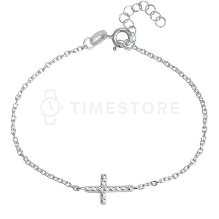 Strieborný náramok s krížikom TS-BR-0054