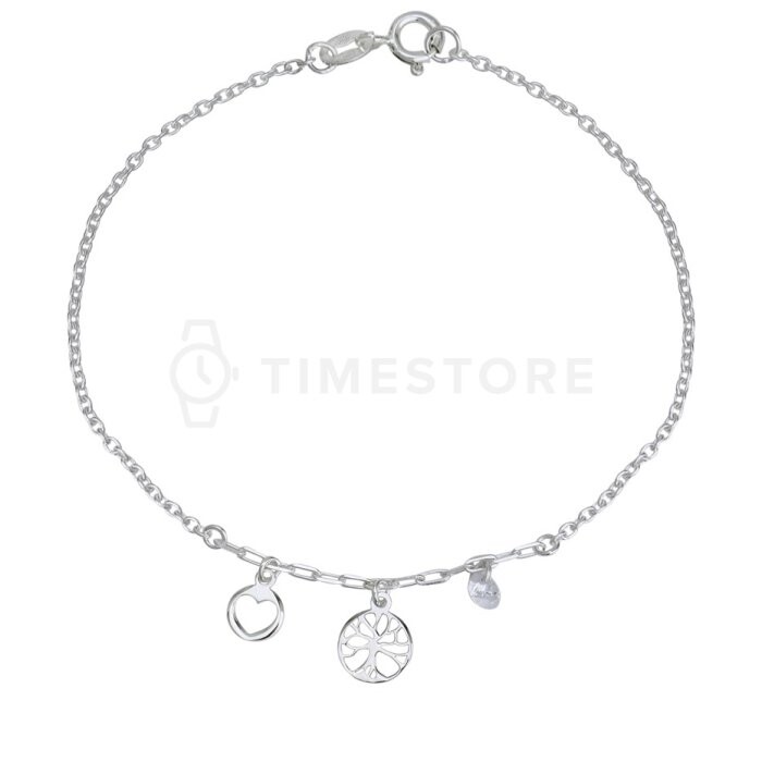 Strieborný náramok s príveskami TS-BR-0057