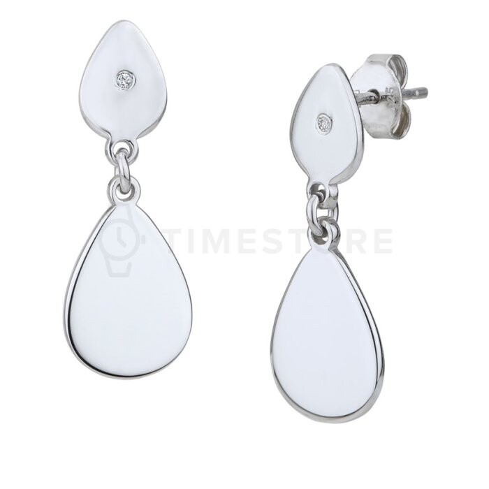 Strieborné náušnice s diamantom TS-EA-0243