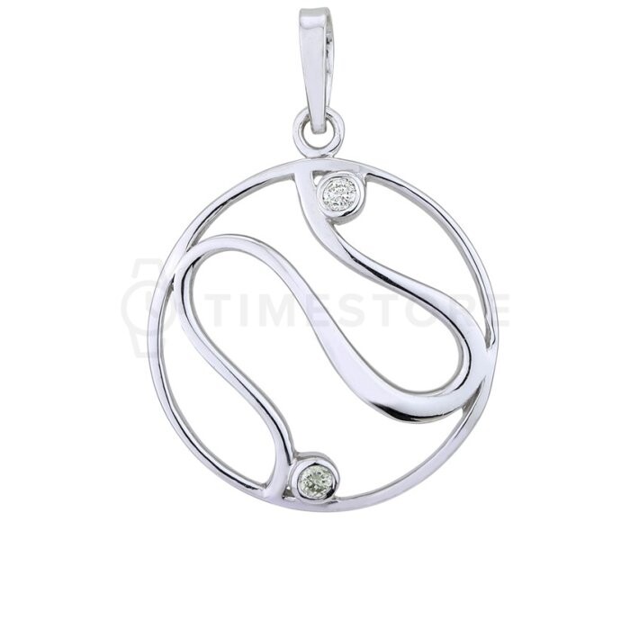 Okrúhly strieborný prívesok s diamantom TS-PE-0015