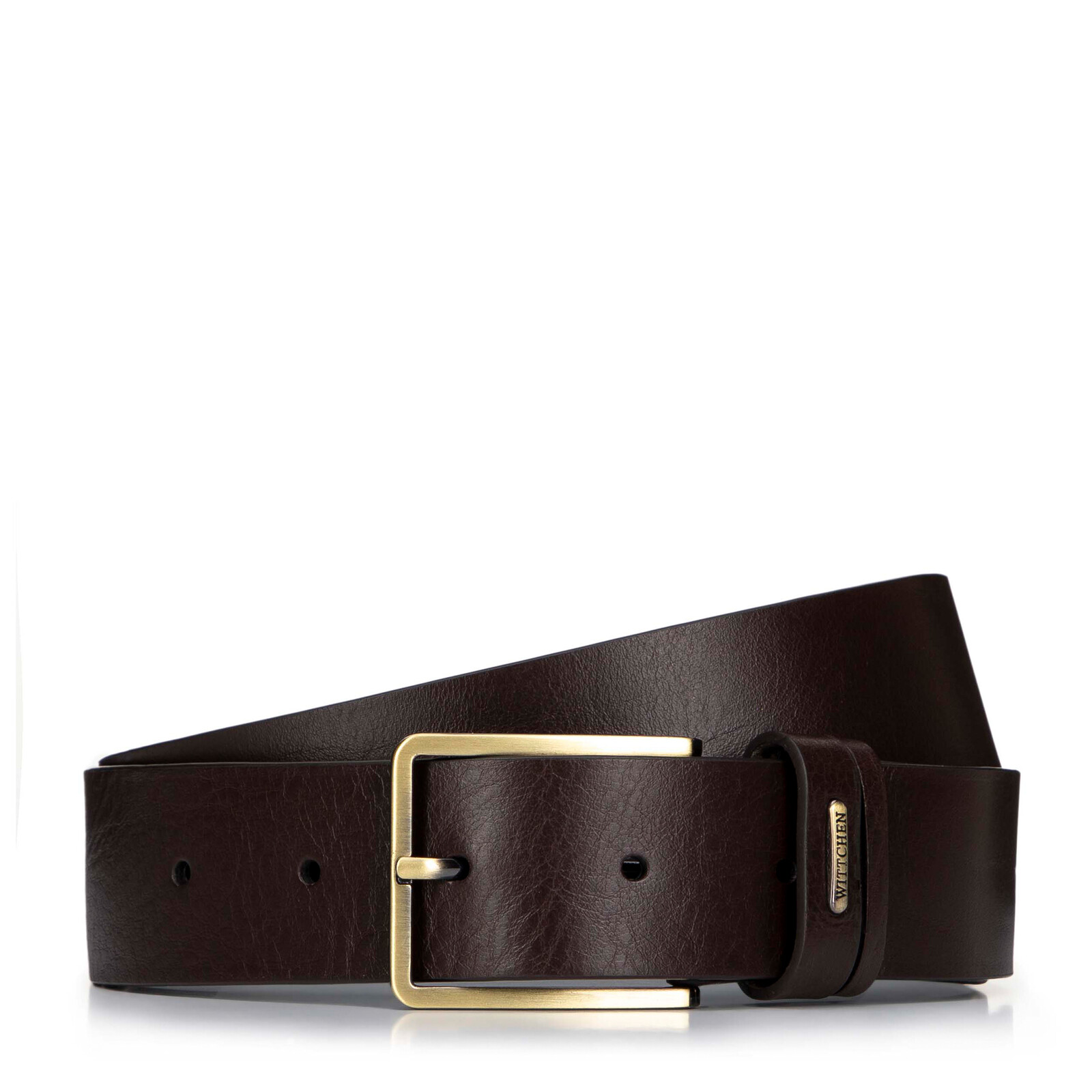 Pánsky kožený opasok s logom hnedý 99-8M-110-4 skl.