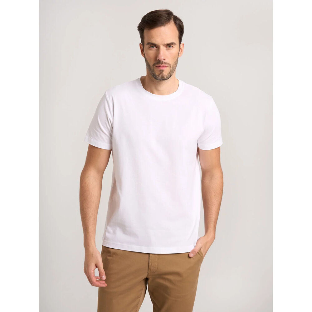 Pánske biele bavlnené tričko s krátkym rukávom 18246