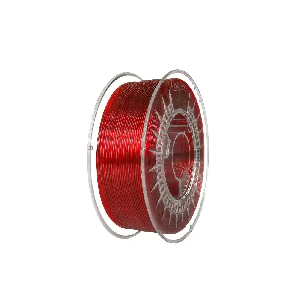 PETG filament Devil Design 1,75mm - 1 kg - červená transparentní