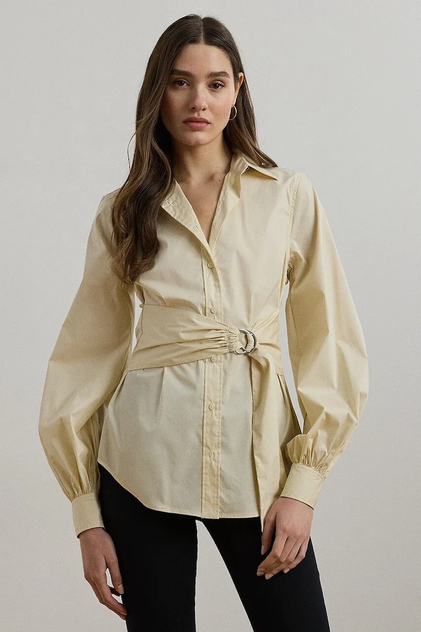 Košeľa Lauren Ralph Lauren biela farba, regular, s klasickým golierom, 200925446