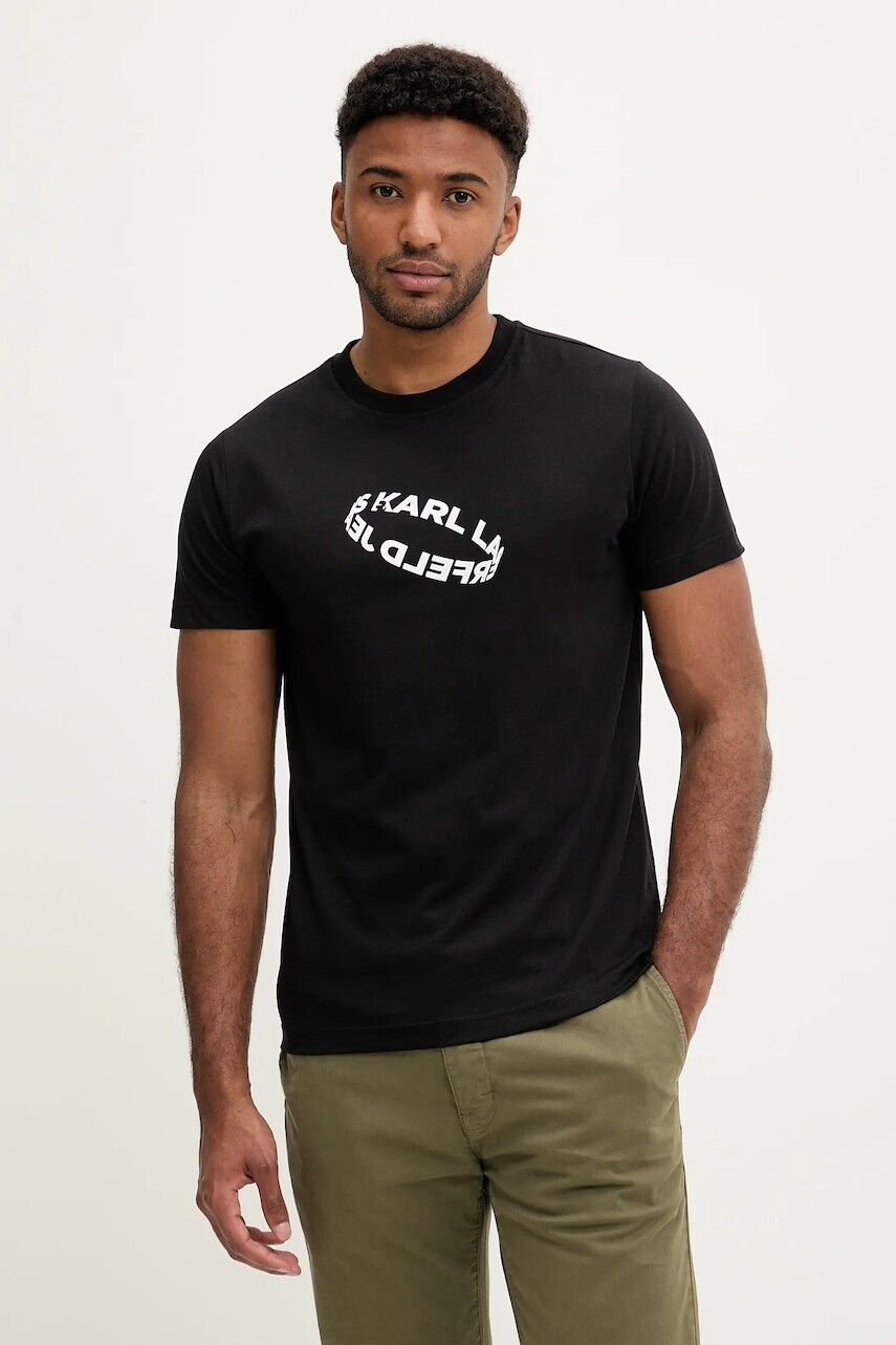 Tričko Karl Lagerfeld Jeans pánske, čierna farba, s potlačou, A3M17037