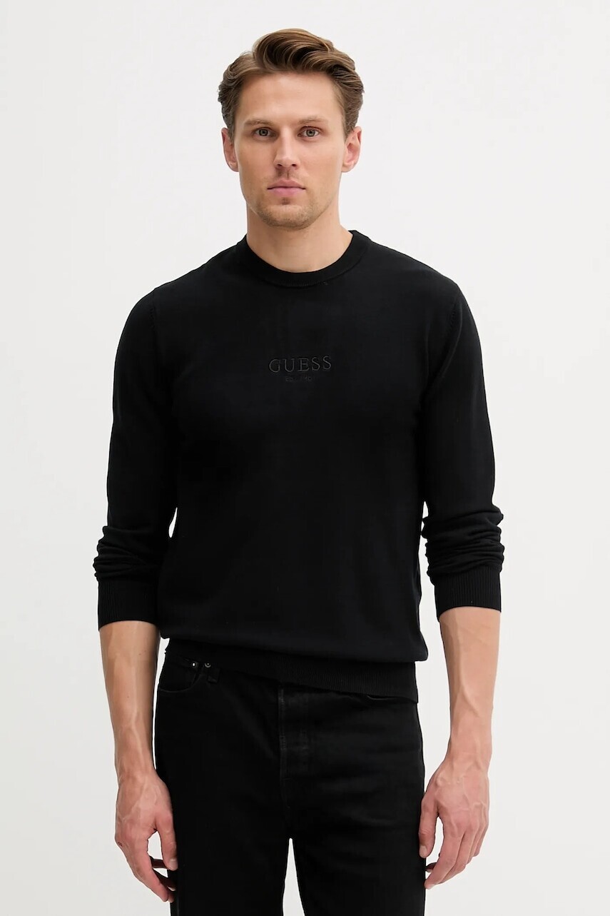 Sveter Guess HERVEY čierna farba, ľahký, M5YR08 Z3FC2