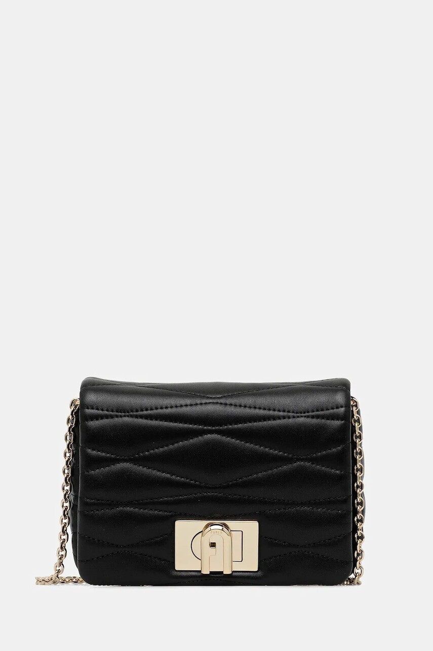 Kožená kabelka Furla čierna farba, WE00735.BX3221.O6000