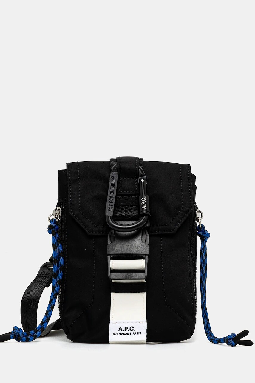 Malá taška A.P.C. crossbody pouch trek čierna farba, PAAGR.H61733