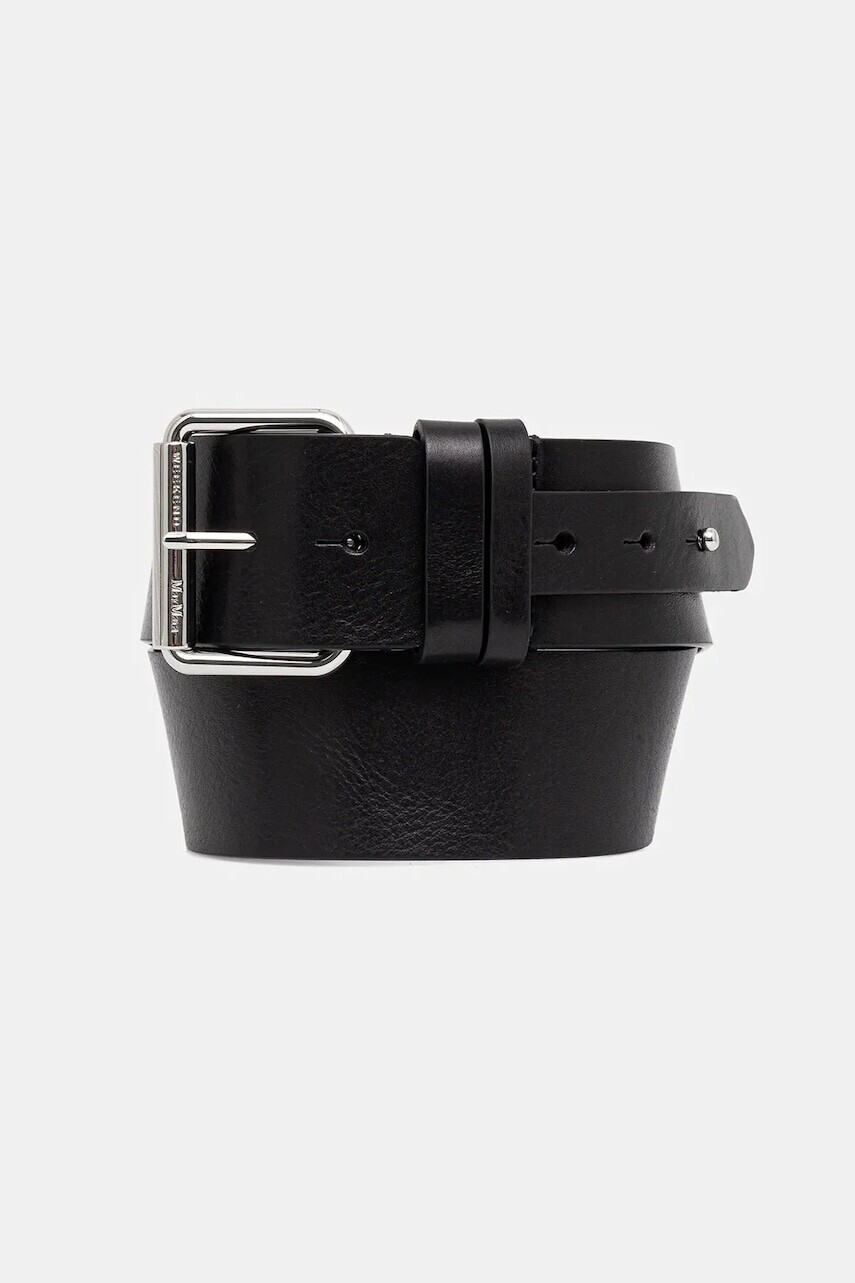 Kožený opasok Weekend Max Mara TEOREMA čierna farba, 2525506074600