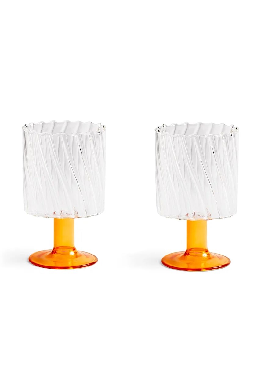 Sada pohárov &k amsterdam twirl orange 2-pak oranžová farba