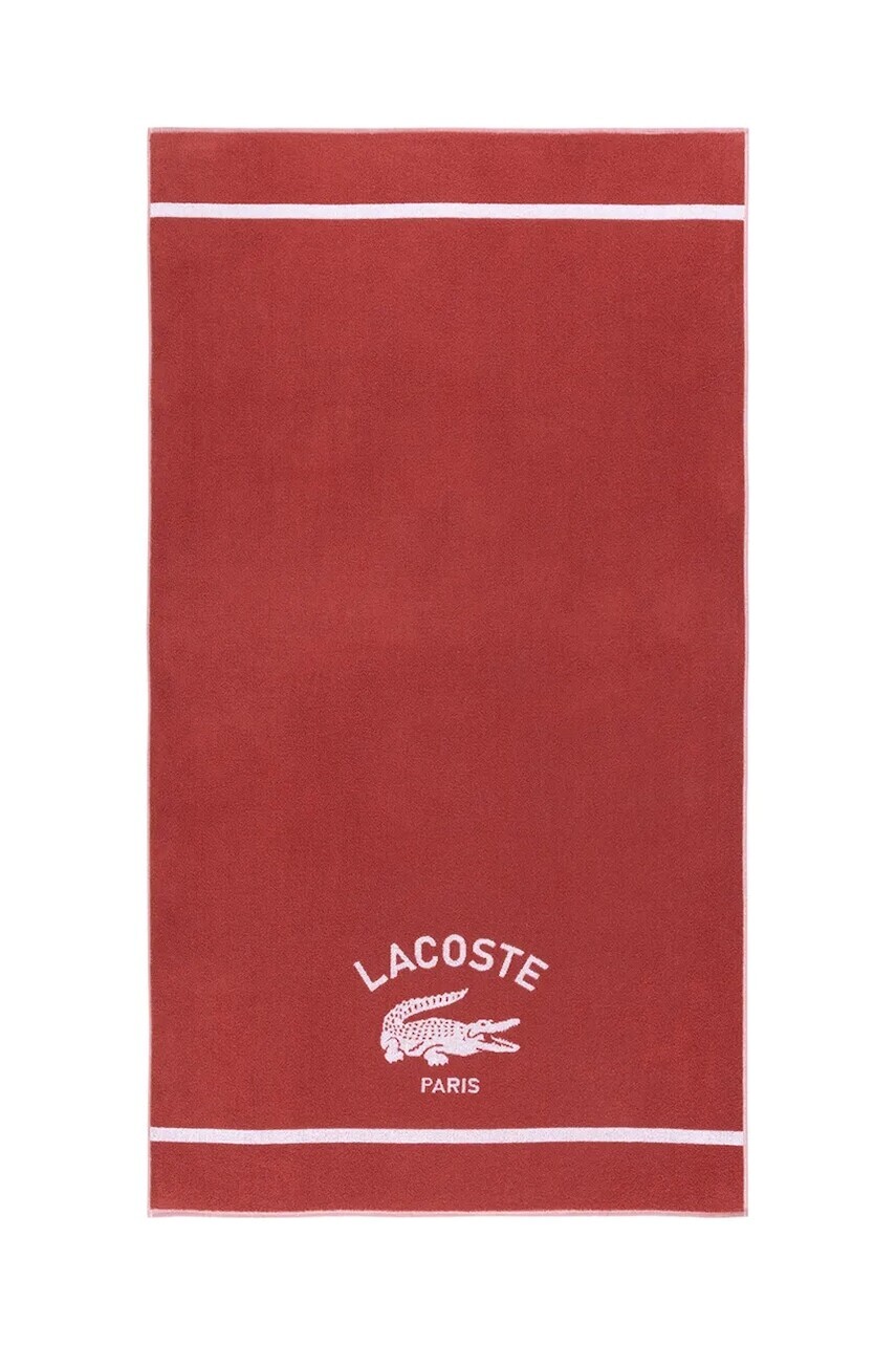 Bavlnený plážový uterák Lacoste LORIGINE Sierra 90 x 160 cm bordová farba