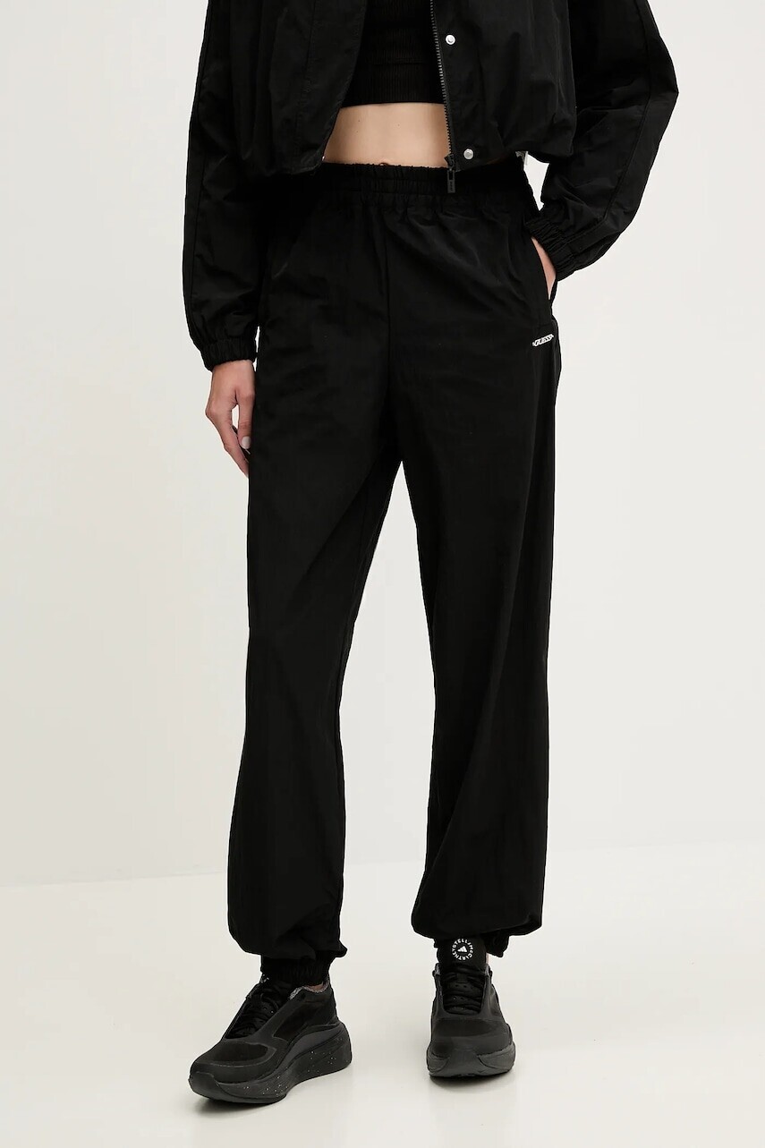 Tepláky Guess NINA čierna farba, jednofarebné, V5YB00 WHCH2