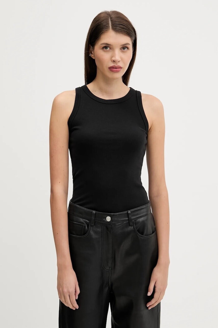 Bavlnený top Abercrombie & Fitch čierna farba, KI139-5180