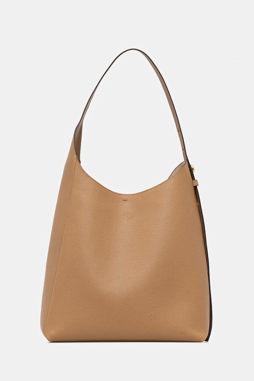 Kožená kabelka Tory Burch Romy Hobo béžová farba, 170964-227
