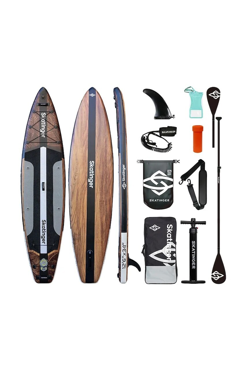 Plavecká doska s príslušenstvom Skatinger SUP SKATINGER 380 x 86 x 16 cm (12'6') oranžová farba