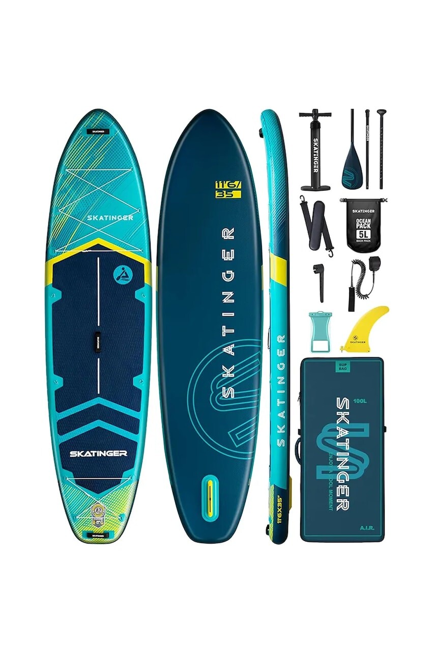 Plavecká doska s príslušenstvom Skatinger SUP Asiaticus 350 x 89 x 15 cm (11'6') zelená farba