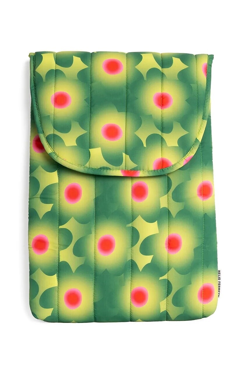 Obal na notebook Helio Ferretti Puffy Floral 37 x 26 x 2,5 cm zelená farba