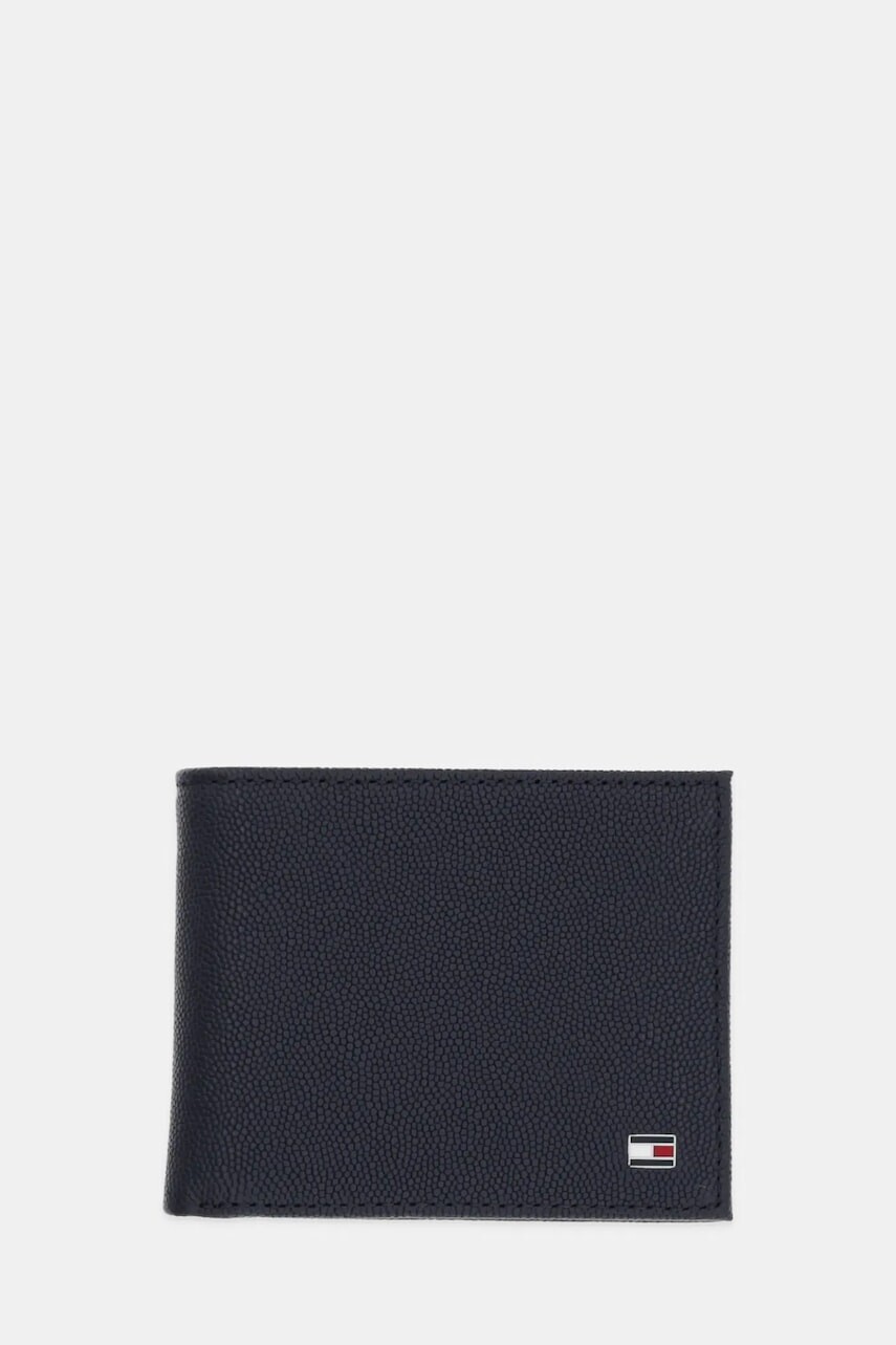 Kožená peňaženka Tommy Hilfiger tmavomodrá farba, AM0AM13518