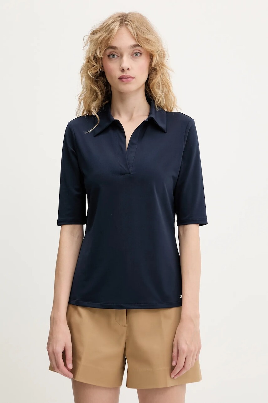 Polo tričko Calvin Klein dámske, tmavomodrá farba, LV044C221G