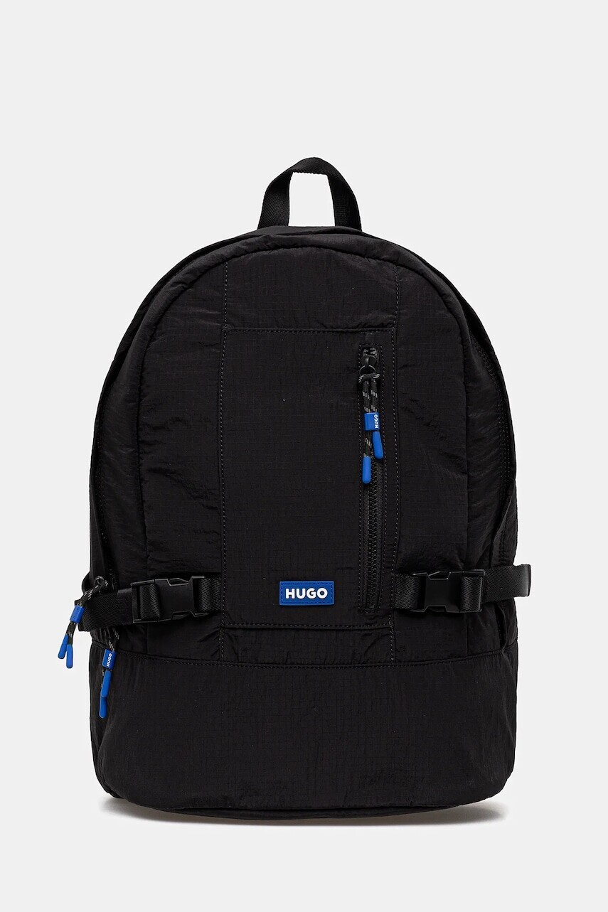 Ruksak Hugo Blue pánsky, čierna farba, veľký, s nášivkou, 50547604
