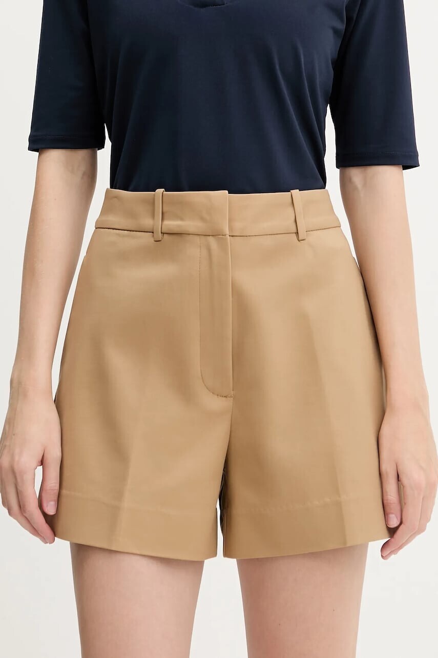 Šortky Calvin Klein béžová farba, jednofarebné, vysoký pás, LV044C641G