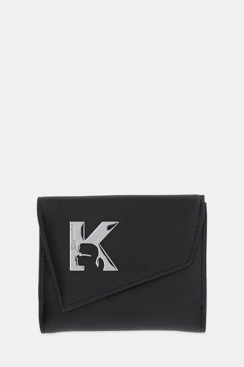 Kožená peňaženka Karl Lagerfeld Jeans čierna farba, A3W32068
