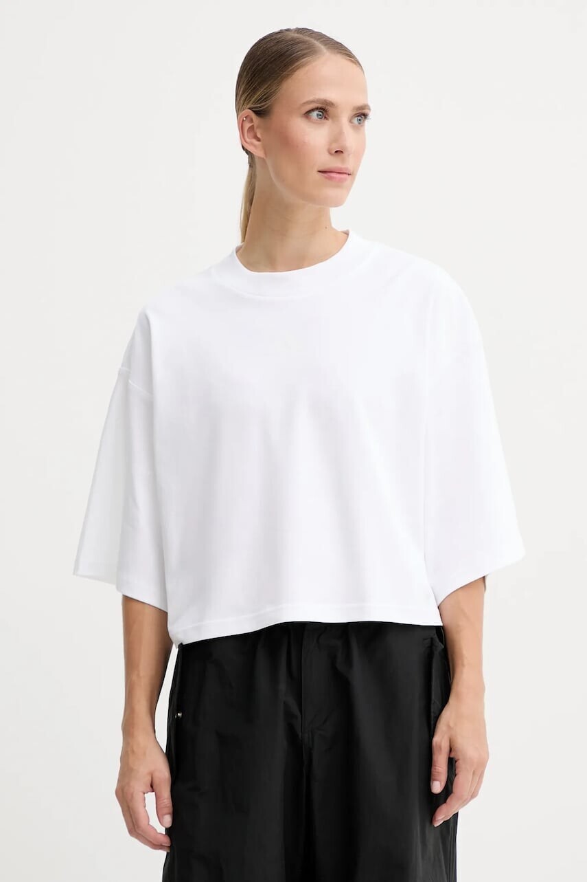 Bavlnené tričko adidas City Escape dámske, biela farba, JF3404