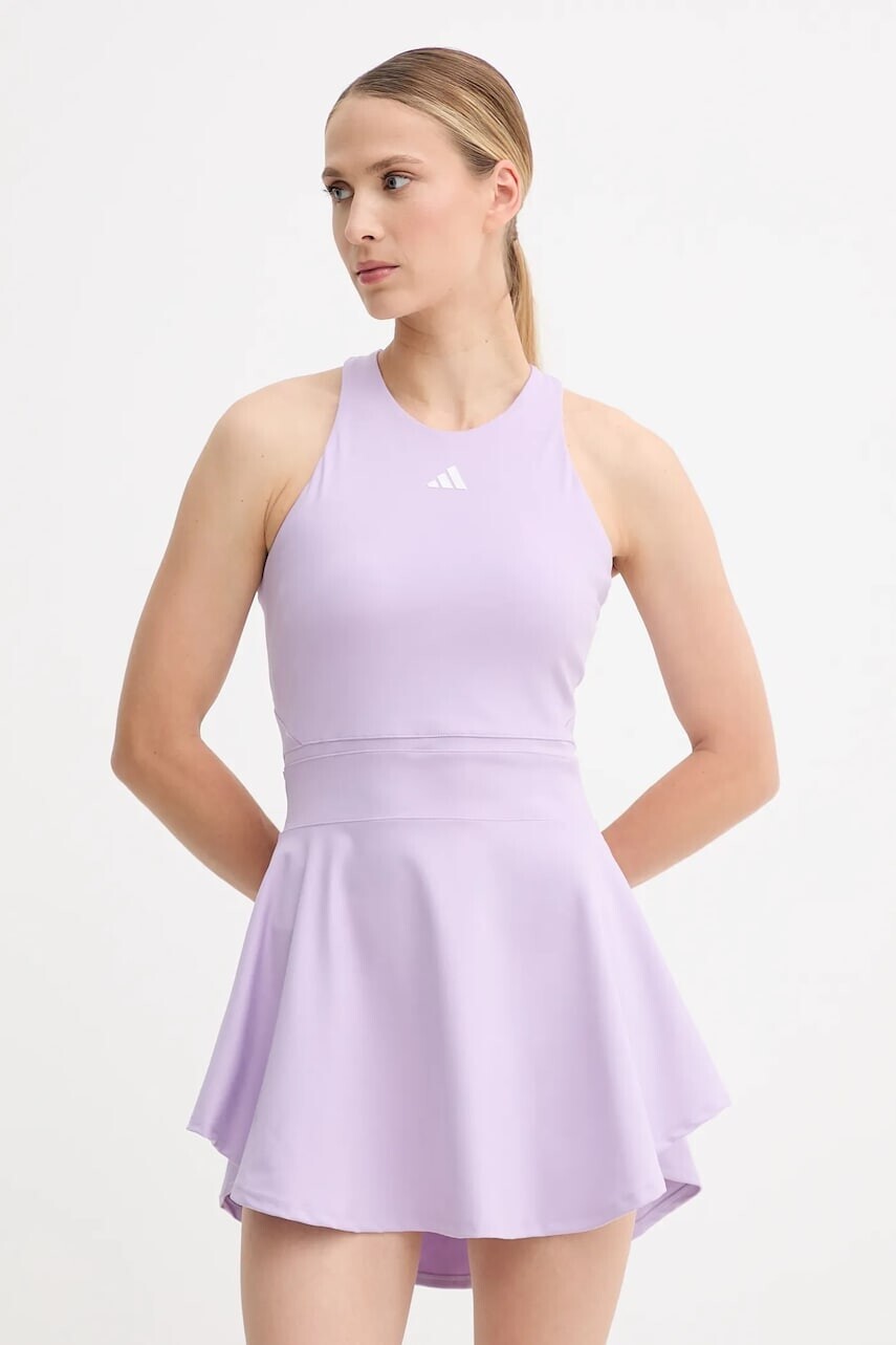 Športové šaty adidas Performance GAMESET fialová farba, mini, áčkový strih, JW2980
