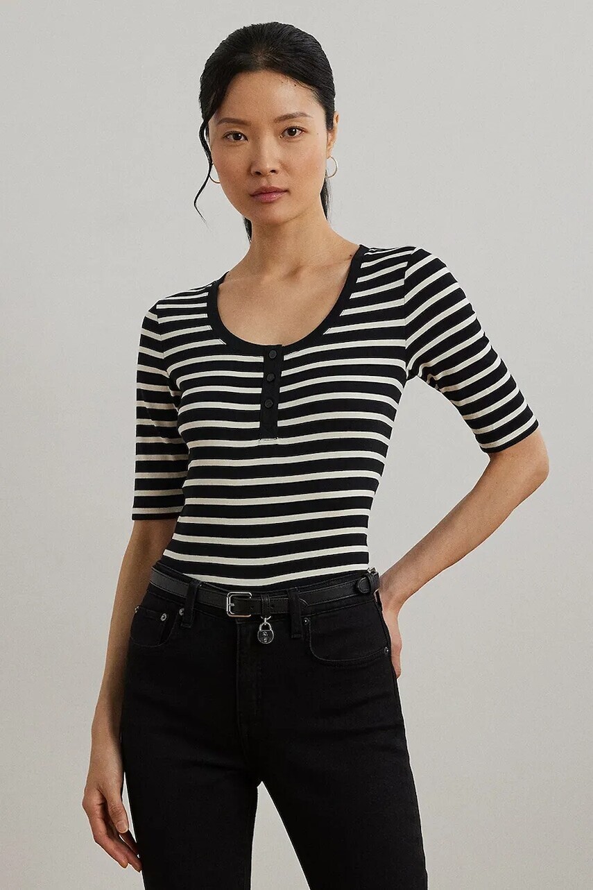 Tričko Lauren Ralph Lauren dámske, čierna farba, 200971086