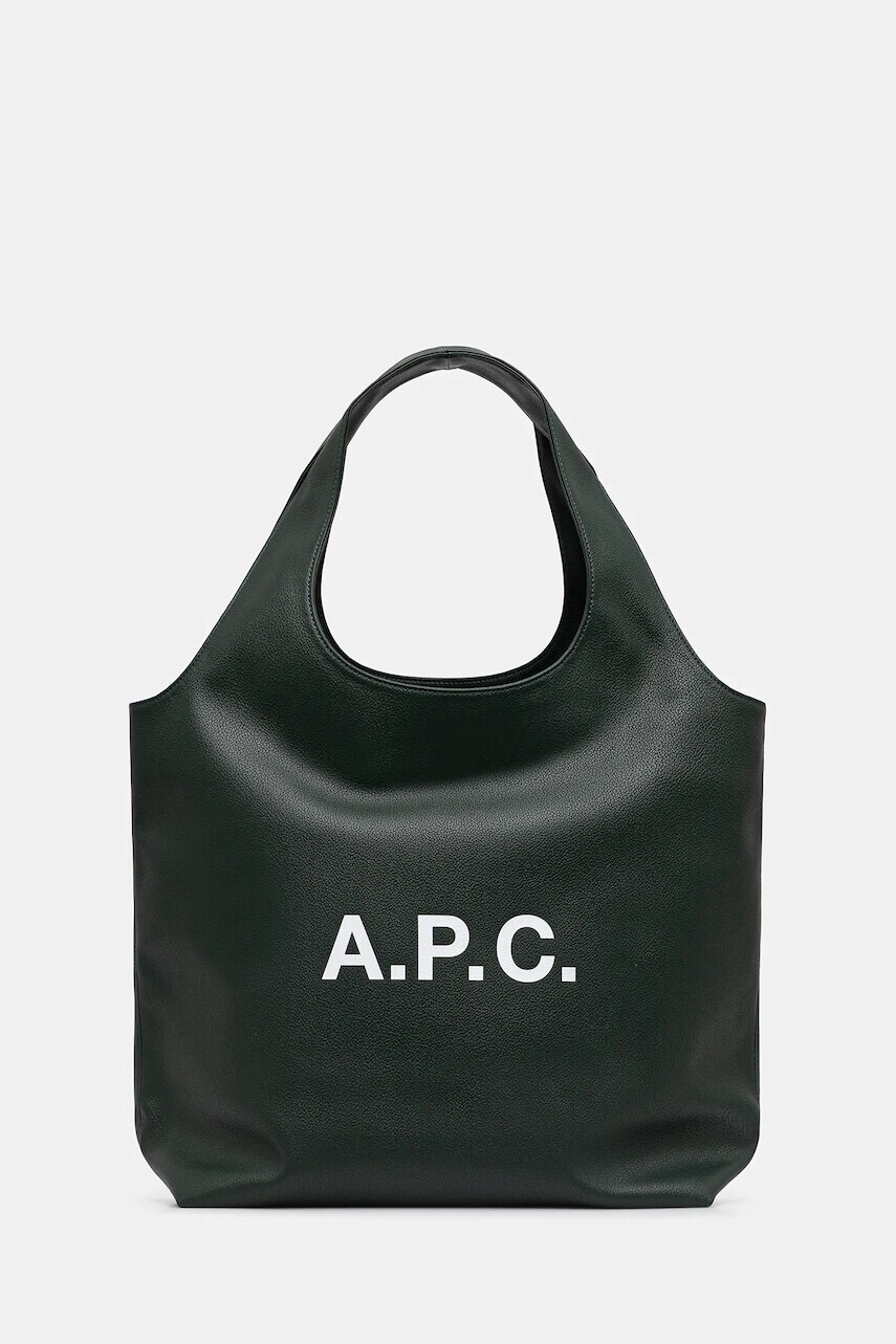 Kabelka A.P.C. tote ninon zelená farba, PUABO.M61565