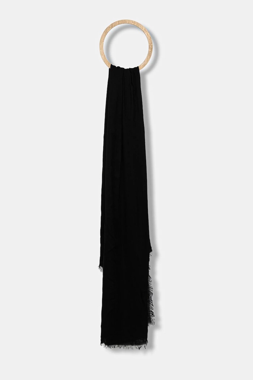 Šál Weekend Max Mara LATINO čierna farba, jednofarebný, 2525546064600
