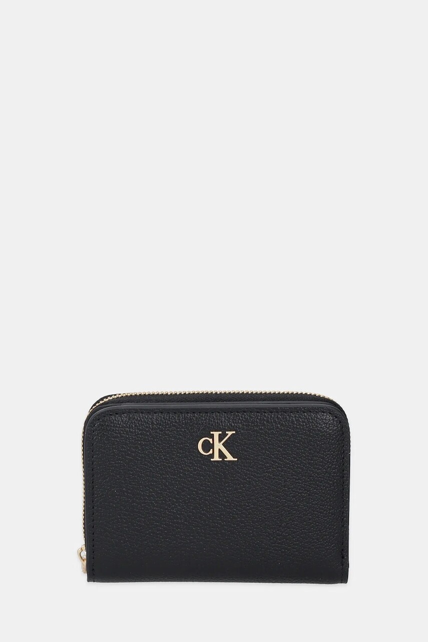 Kožená peňaženka Calvin Klein čierna farba, LV04F1064G