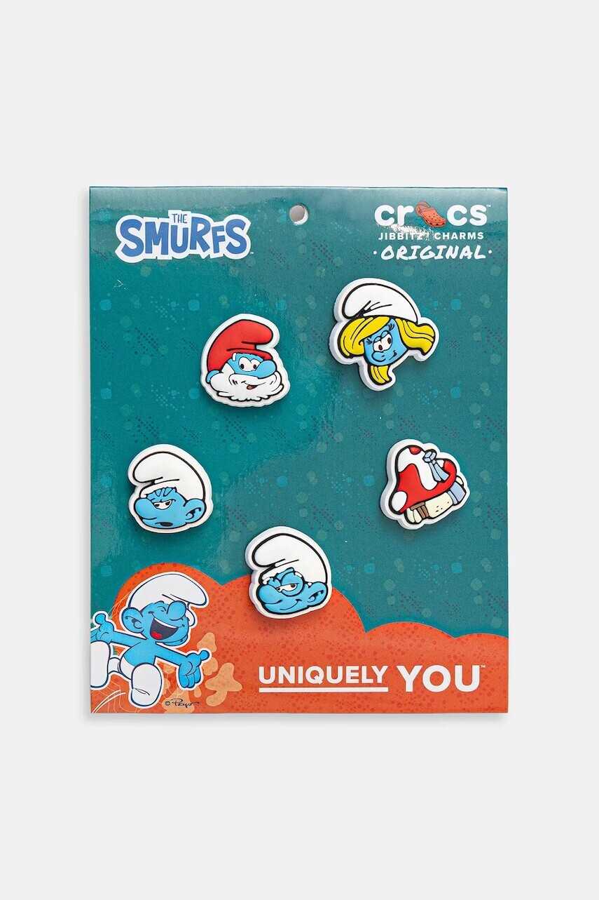Detské odznaky na topánky Crocs Smurfs 5-pak biela farba, 10014521