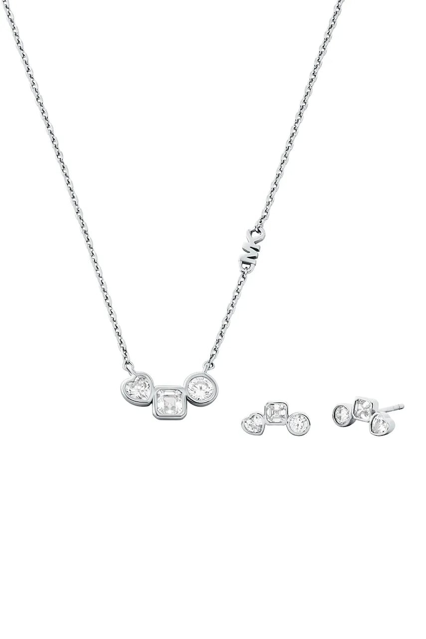 Strieborný náhrdelník a náušnice Michael Kors MKC1767SET