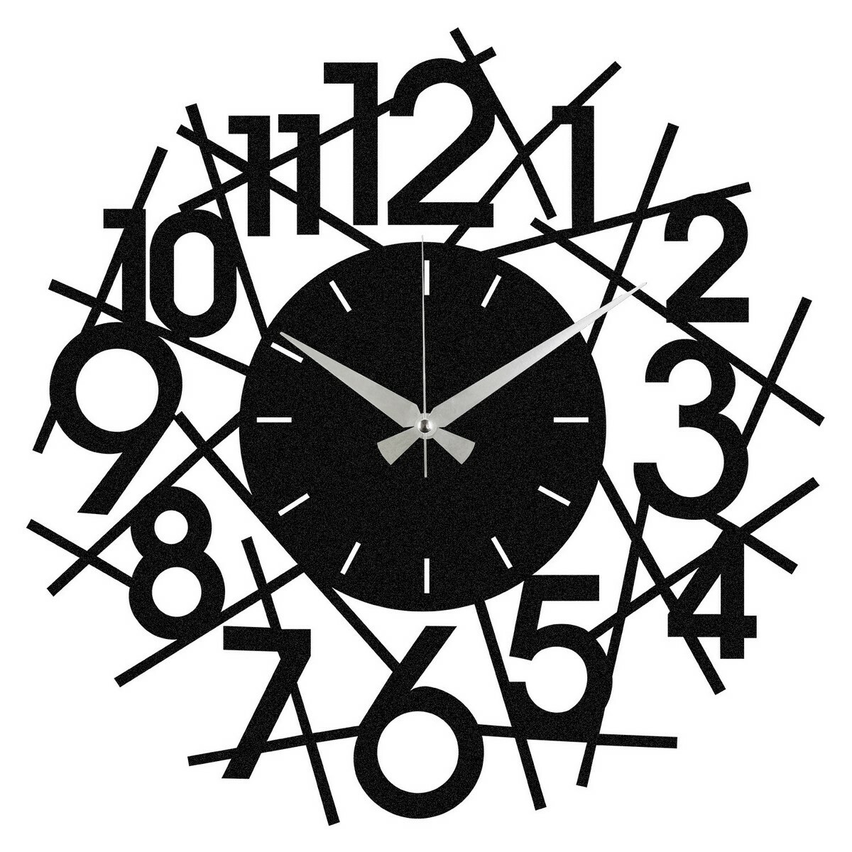 Nástenné hodiny Rasputin, Black, 48 x 48 cm