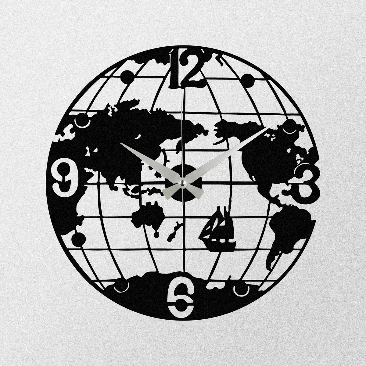 Nástenné hodiny World S018 Black , 48 x 48 cm