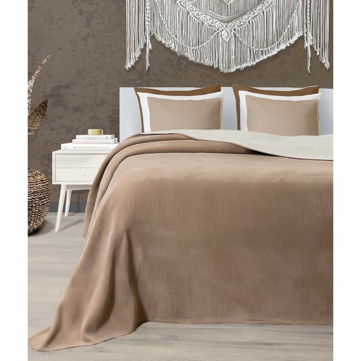 Deka Twin hnedá & krémová, 150 x 200 cm