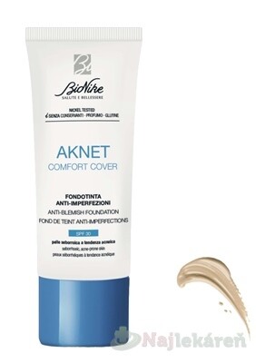 BioNike AKNET COMFORT COVER SPF30 Ivoire krycí tekutý make-up proti nedokonalostiam pleti 30ml