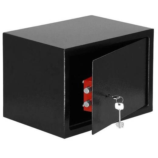 Domáci trezor na cennosti - kovový - 31 cm - čierny