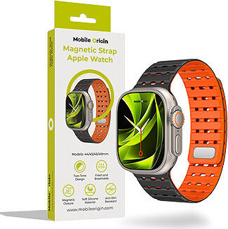 Mobile Origin Magnetic Strap Apple Watch 49 mm/46 mm/45 mm/44 mm Black Orange
