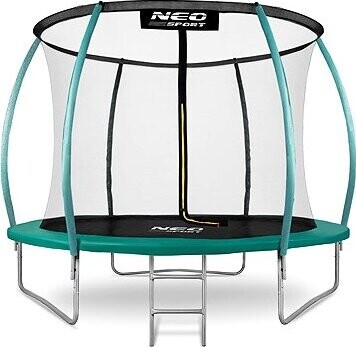 Neo-Sport Profilovaná záhradná trampolína 10 stôp/312 cm s vnútornou sieťou, tyrkysová