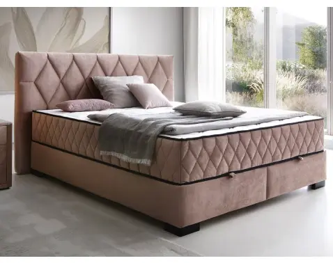 Posteľ Reve 180x200 cm, tmavo ružová látka%