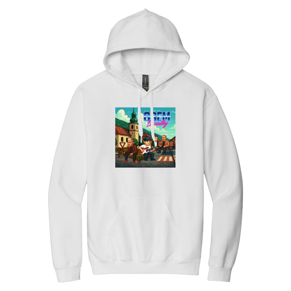 Moja Reč mikina Delik & Bengerer - Osemdesiatky Biela S