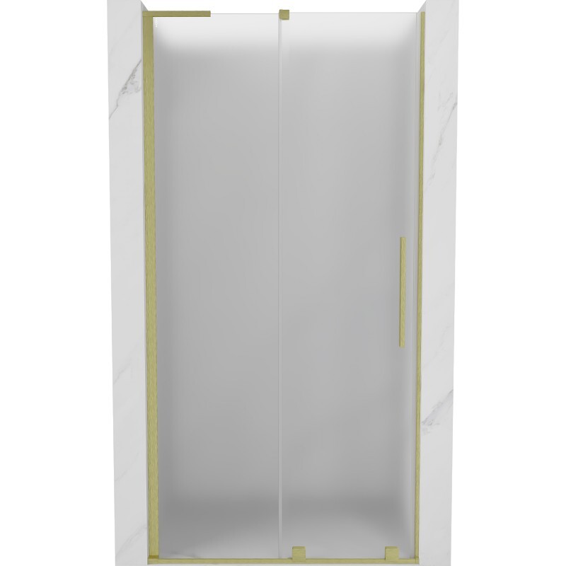 MEXEN/S - Velar L posuvné sprchové dvere 110 cm, dekor, zlatá kartáčovaná 871-110-003-31-55