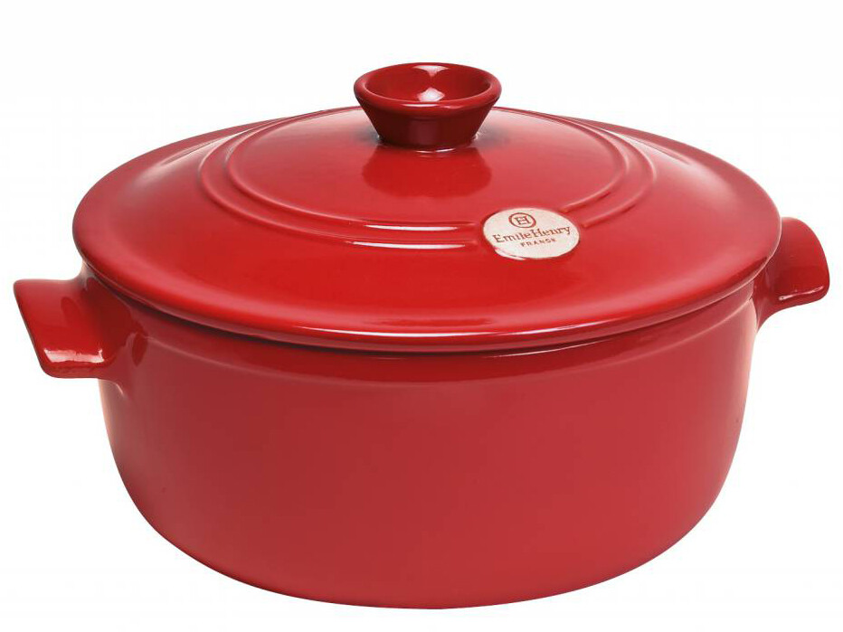 Keramický hrniec s pokrievkou Emile Henry granátová 28 cm 5,3 l